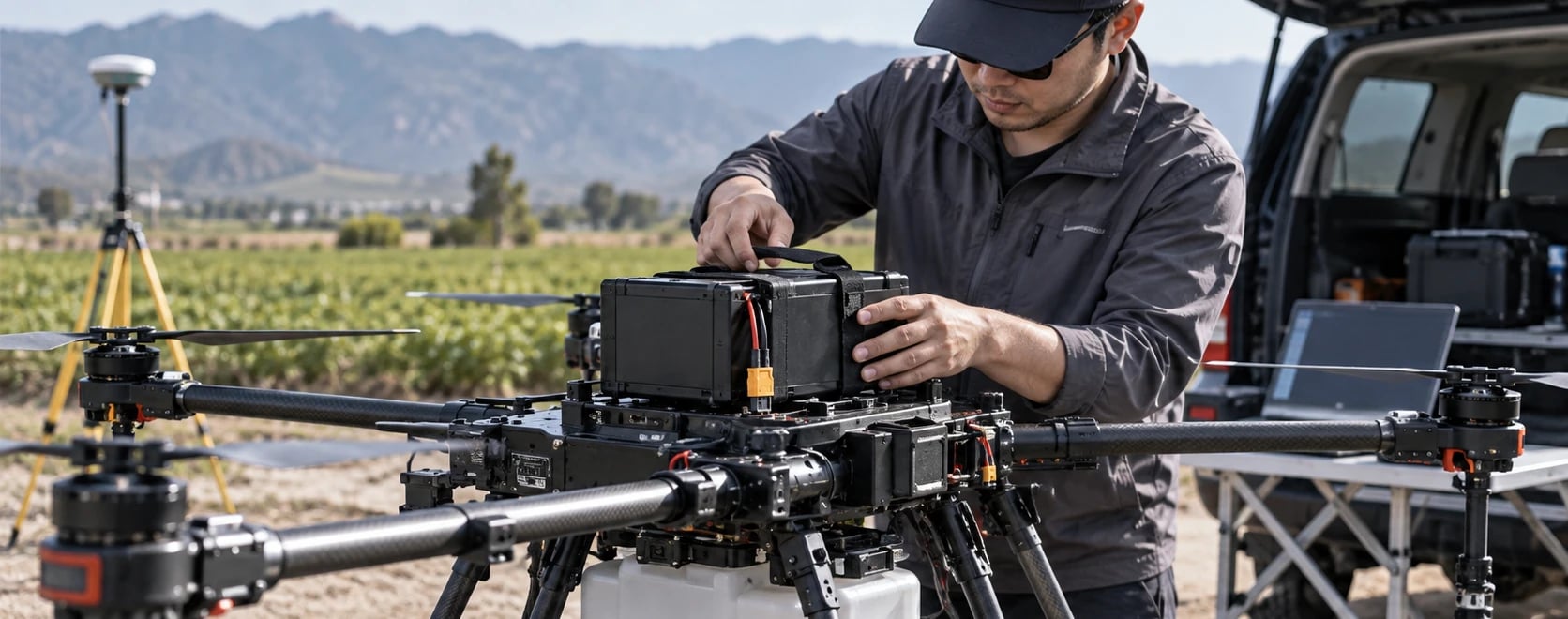 Supplied UAV battery integration visual reference